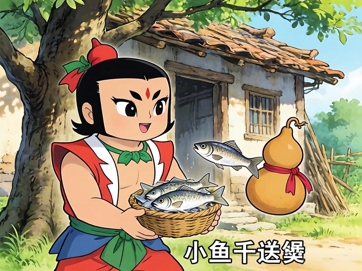 葫芦娃上树梁屋送小鱼干